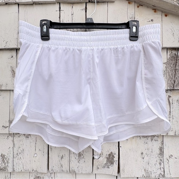 Athleta White Mesh Racer Athletic Lightweight Shorts - Picture 1 of 5